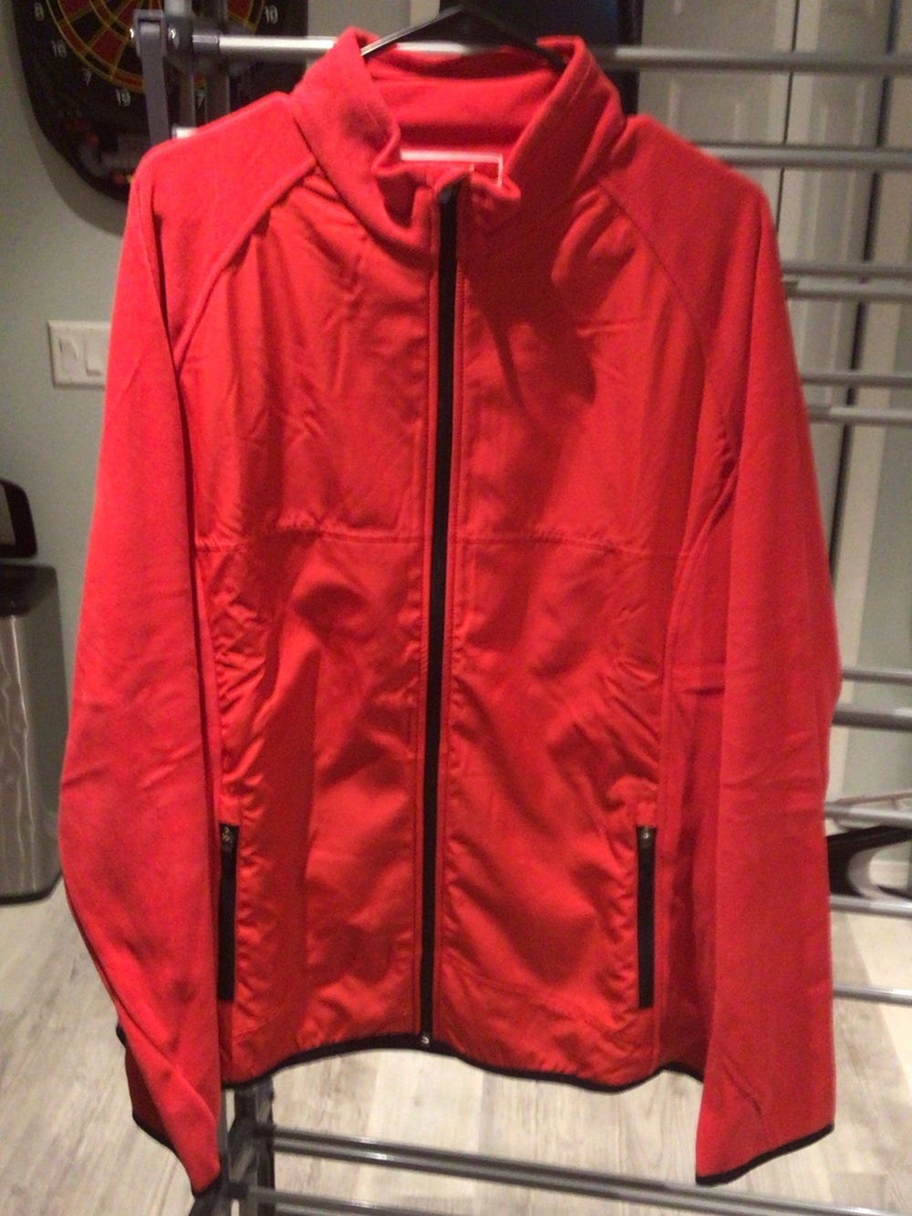 Women’s Red Zip-Front Lightweight Jacket soft fleece